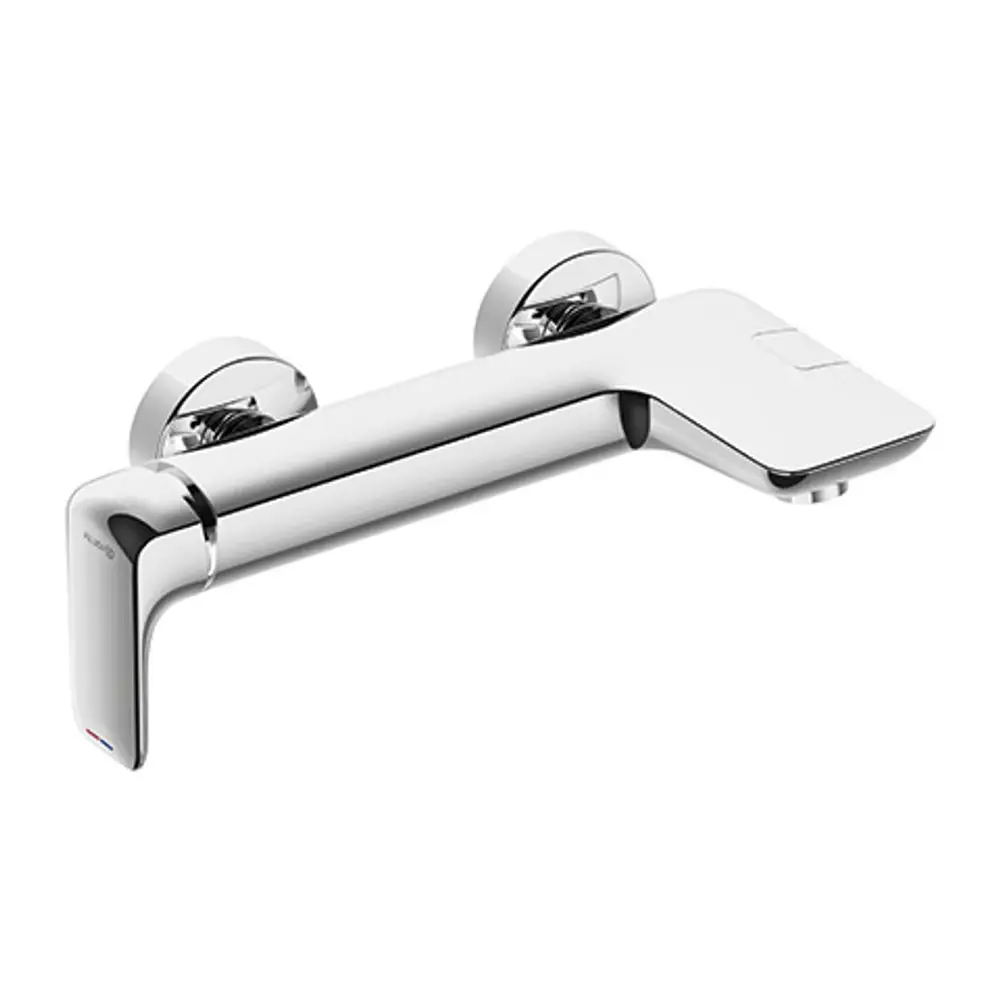 Kludi Armatur in glänzendem Chrome-Finish, mit seitlicher Bedienung. Eignet sich zur Montage an Wannen für Wasserzufuhr und Brauseanschluss.